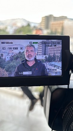 Live video SNG uplink production in Damascus, Syria;